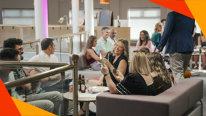 Conference Care team celebrating at the Hinckley Island Hotel