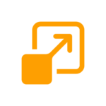 Icon of a square with an arrow pointing outward, representing 'upscaling'