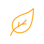 Icon of a yellow leaf on a white circle representing sustainable venues