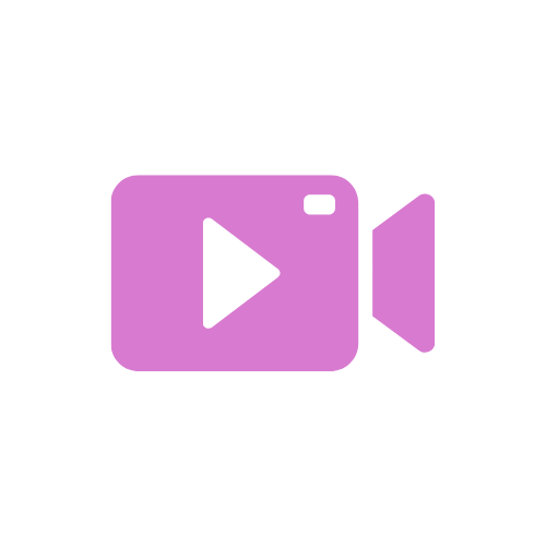 Icon showing a camera with a "play" symbol at its centre, representing studio production