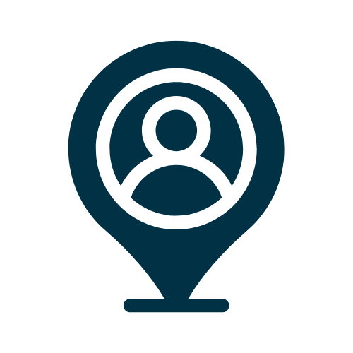 icon representing an individual in the centre of a map marker
