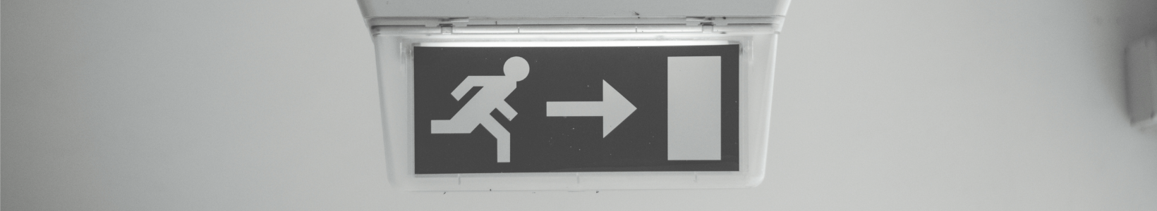 Black and White Fire Exit Sign